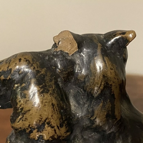 Thomas Cartier Vintage Bronze Cat & Dog Sculpture - Picture 8 of 10